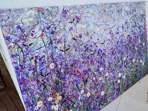 Symphony in Blue Violet - Sehr großes Gemälde auf zwei Tafeln