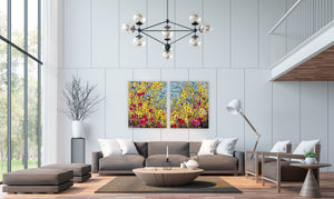 The Sun Catchers - Very large oil painting (Diptych)