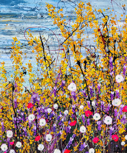 Wild Spring Blooms - Sehr großes Gemälde (Diptychon)