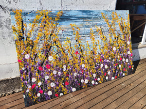 Wild Spring Blooms - Very Large Painting (Diptych)